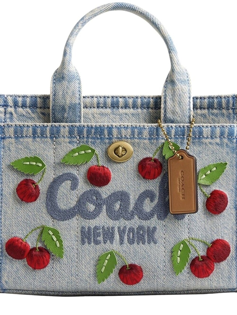 NWT Coach Brass/Denim Multi CargobTote 20 Satchel CDY91 - Picture 2 of 13